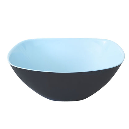 Container/salad bowl 25 x 25 x H 10 cm black/light blue