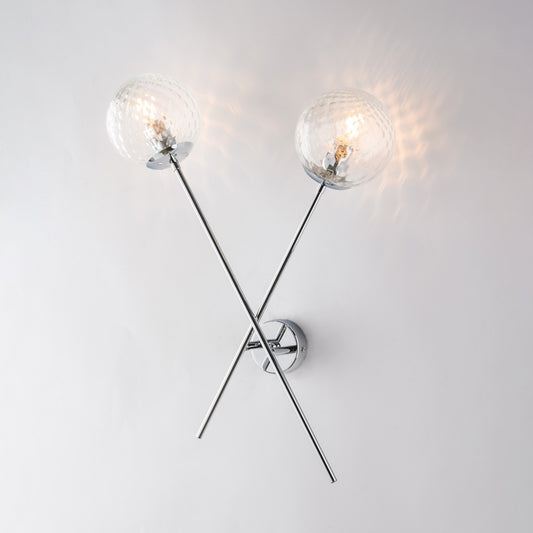 Applique in ferro cromo lucido 2 luci H.62 - L.33 - P.18