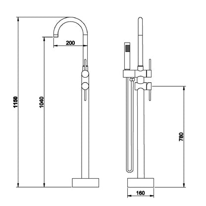 Miscelatore monocomando per vasca Dante - Cromo
