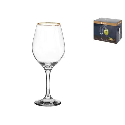 Set 6 calici Amber con bordo oro da 46 cl