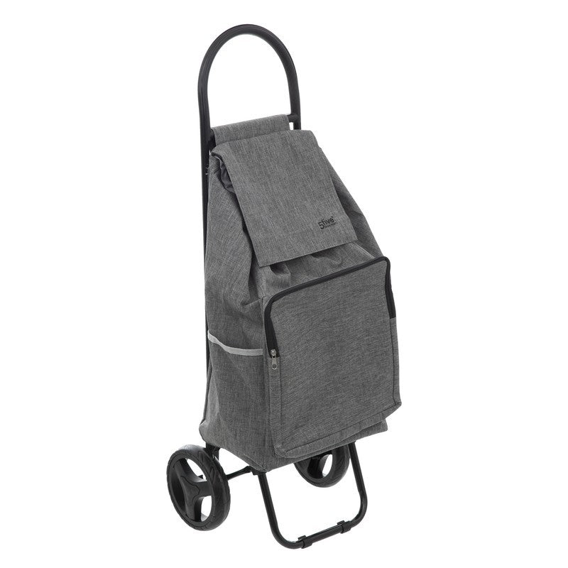 Gray 2-wheel shopping trolley