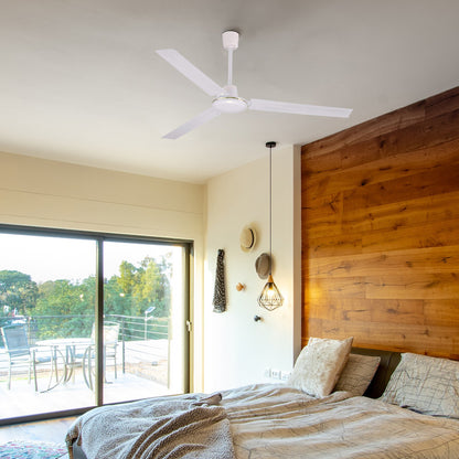 Ventilatore da soffitto industriale con 3 pale in metallo. 5 velocità. 70w