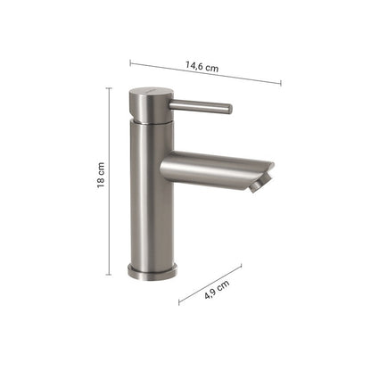 Miscelatore per lavabo basso Garda gun metal 18 x 4,9 x 14,6 cm