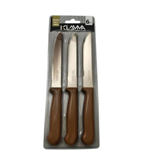 Set 6 coltelli da tavola kelama deluxe colore marrone