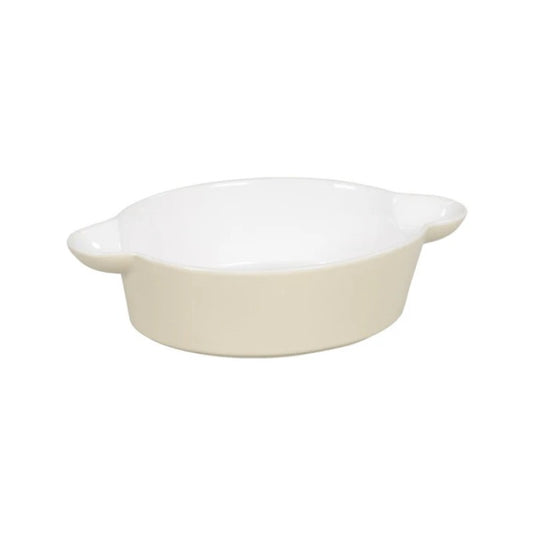 Bandeja de horno ovalada basic crema 26x15x6 cm de cerámica