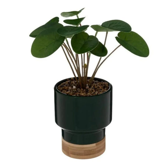 Planta artificial con maceta verde las 26 horas del día.