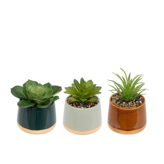 Be Vintage Dekopflanze H12 cm mit reaktiver Keramikvase, verschiedene Variationen