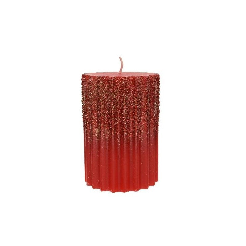 Candela decorativa rossa Ø7 × H10 cm