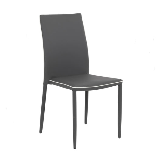 Sedia Nathalie eco-pelle grigio scuro 44x41x90  cm