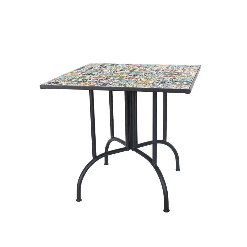 Tavolino quadrato mosaico Flower cm 80x80x75 h