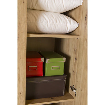 Wardrobe with 4 doors and 2 drawers 162x58 cm artisan oak