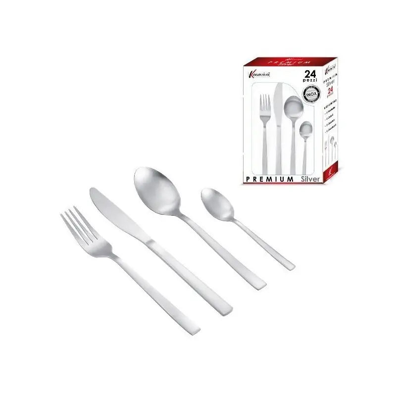 Kasaviva 24-piece premium silver cutlery set