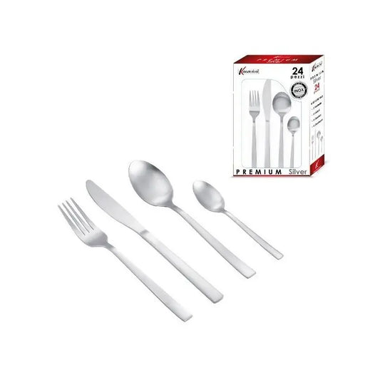 Kasaviva 24-piece premium silver cutlery set