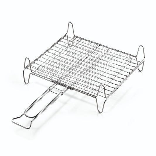 Parrilla de malla con patas de acero de 35x40 cm.