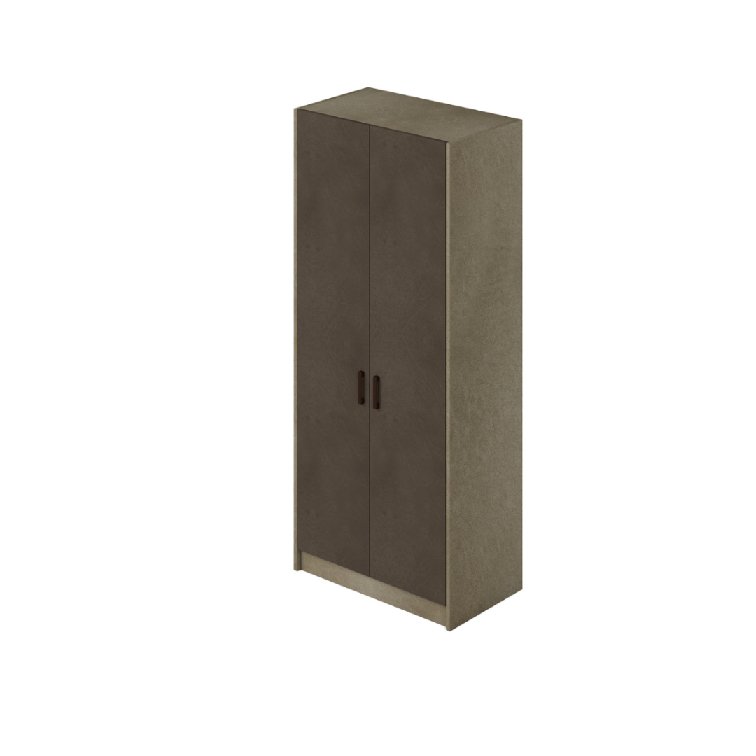 2 -door wardrobe without drawers mud color h210x91x52cm