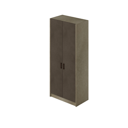 2 -door wardrobe without drawers mud color h210x91x52cm