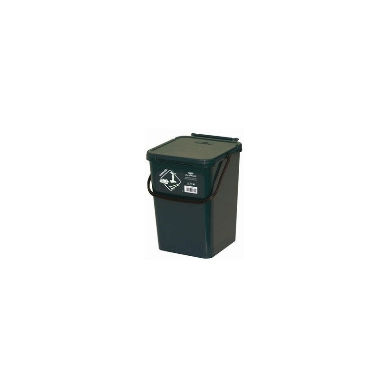 Pattumiera per raccolta differenziata con coperchio verde 10 lt