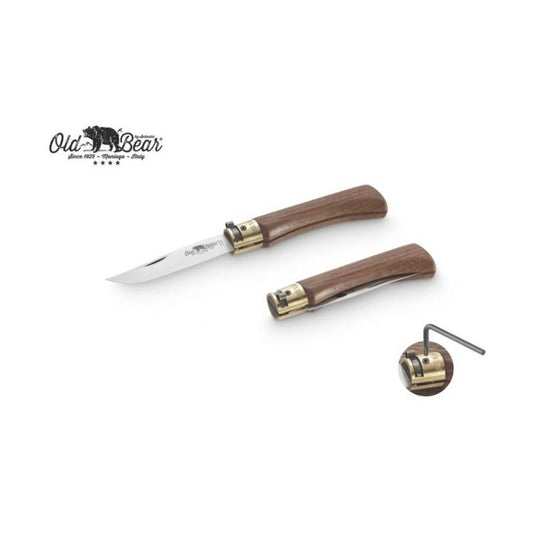 Old bear knife with walnut handle, stainless steel blade, 19 cm, size m