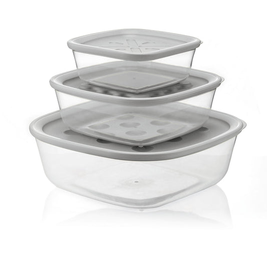 Set 3 contenitori da 570 cc/1400 cc/2950 cc colore grigio