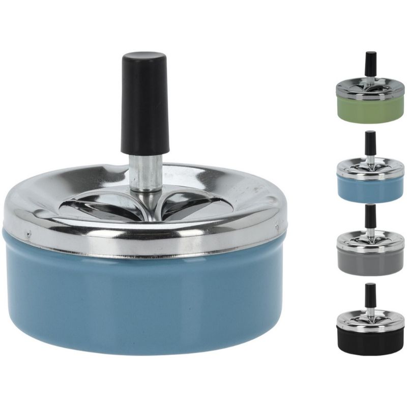 Assorted 9x9 cm metal ashtrays