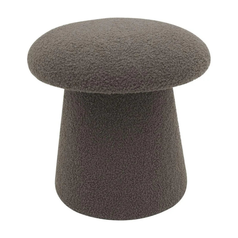 Pouf aus taubengrauem Teddy Mushy-Stoff, Ø 37 x H 38 cm
