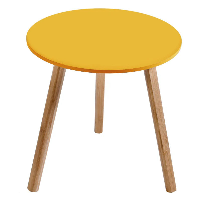 Mesa de centro Lizzy mostaza MDF+bambú D40xH40 cm