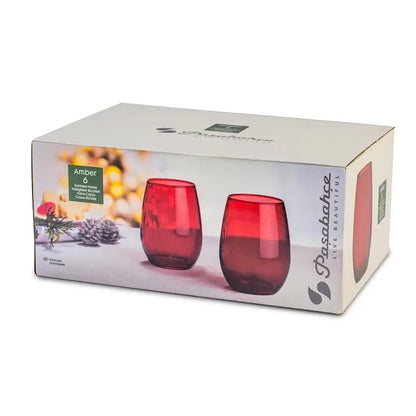 Set 6 bicchieri Amber rossi da 35 cl