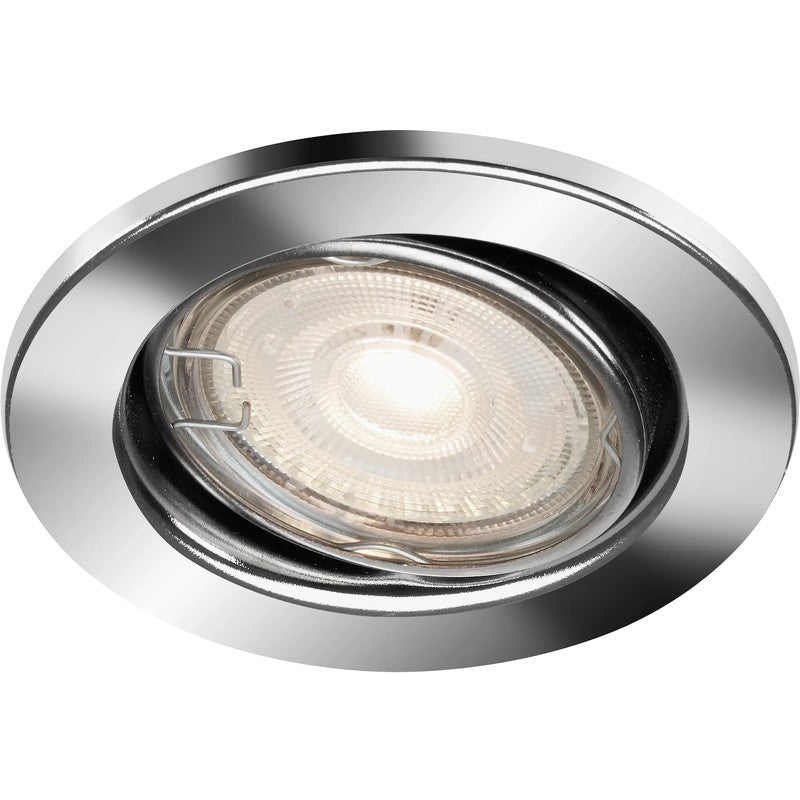 Adjustable recessed spotlight GU10 Ø 8.6 cm chrome