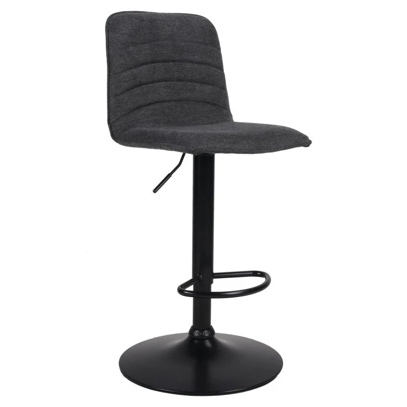 Sgabello Charlie tessuto grigio scuro e base nera