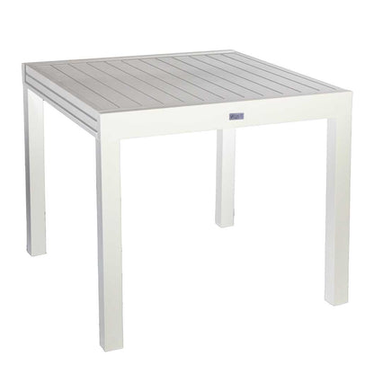 Sullivan extendable white aluminum table, 150/210x90xH.73 cm