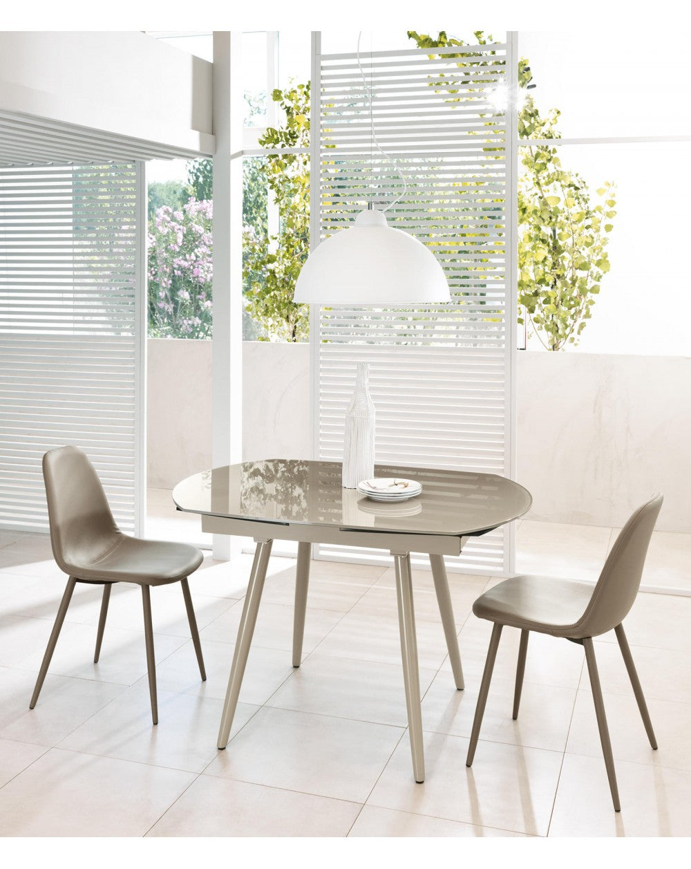 Tavolo Allungabile Kyoto Four 120-180x90 cm tortora gambe quattro