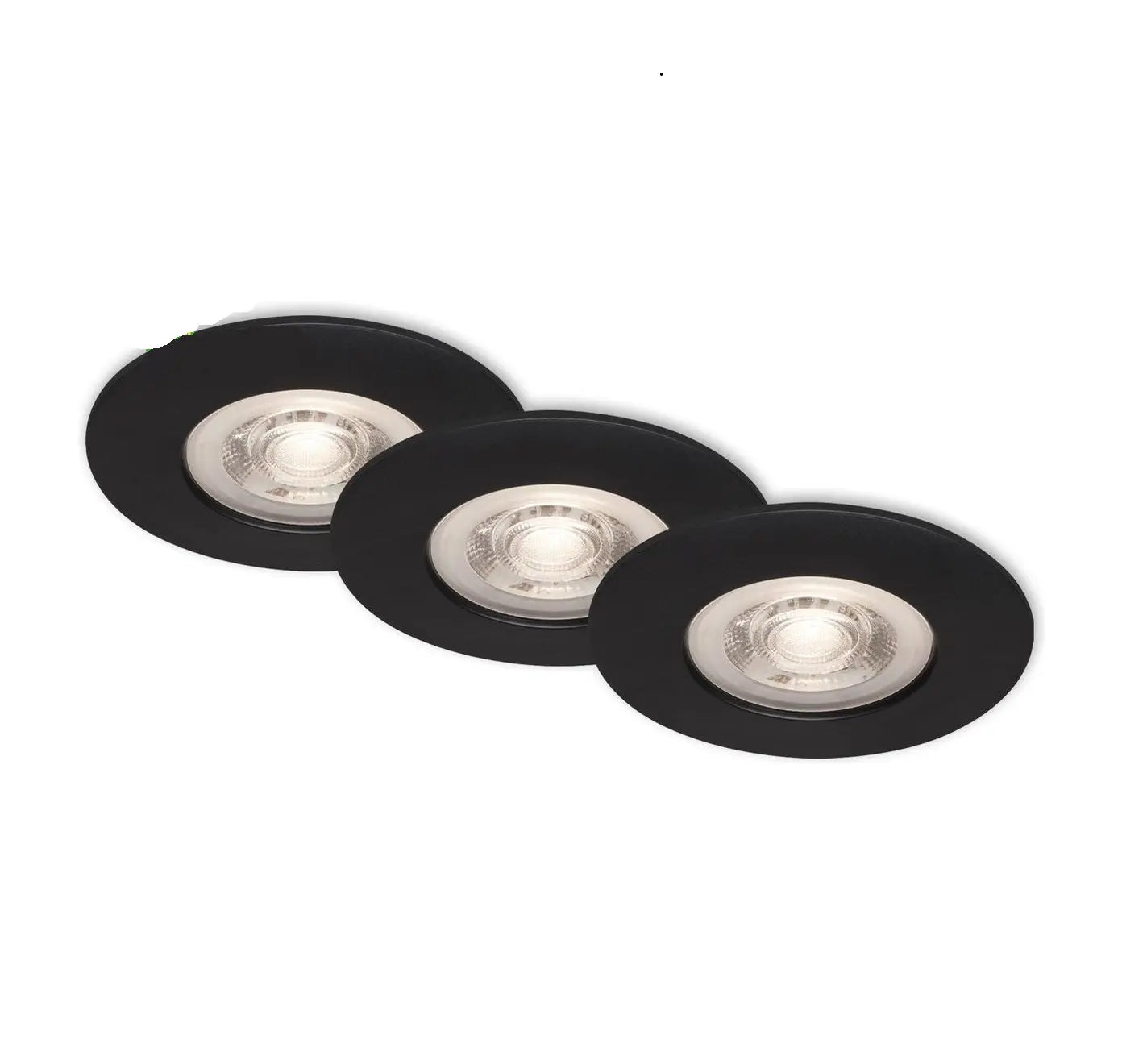 Set 3 faretti da incasso led 6,8 cm 5w 460lm nero