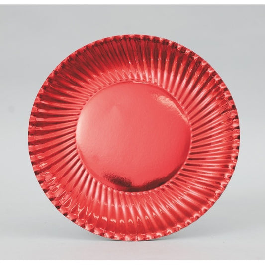 Set 10 piatti di carta rossi Ø24 cm