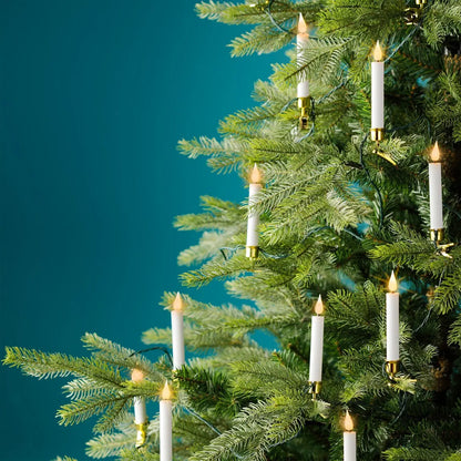 Catena luminosa LED con candele H13,5 cm da esterno
