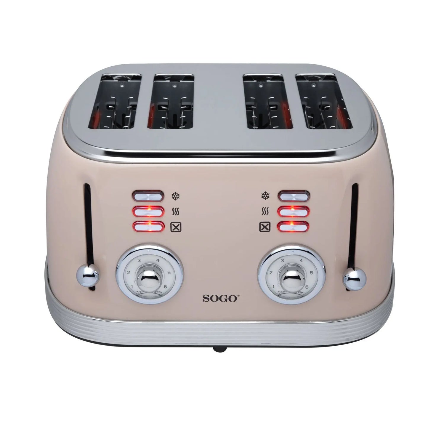 Tostadora retro beige 1500W 4 ranuras
