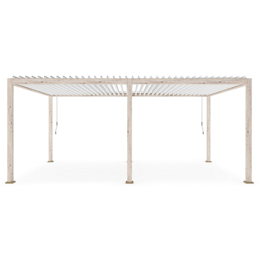 Ocean Pergola 3,6x6m in weißem Aluminium/Naturholz