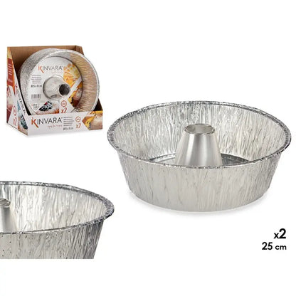 Set of 2 aluminum cake tins Ø25x7.7h