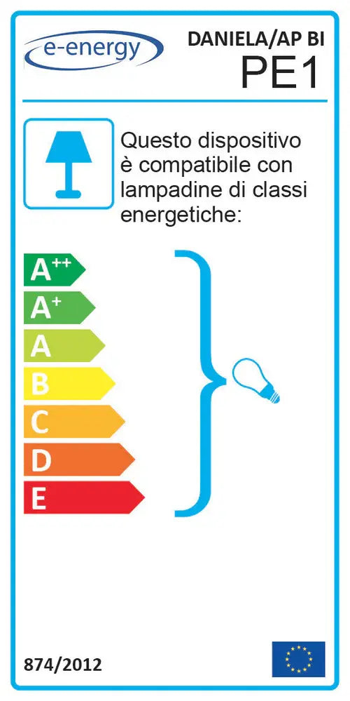Applique da parete Daniela bianca E27 1 luce
