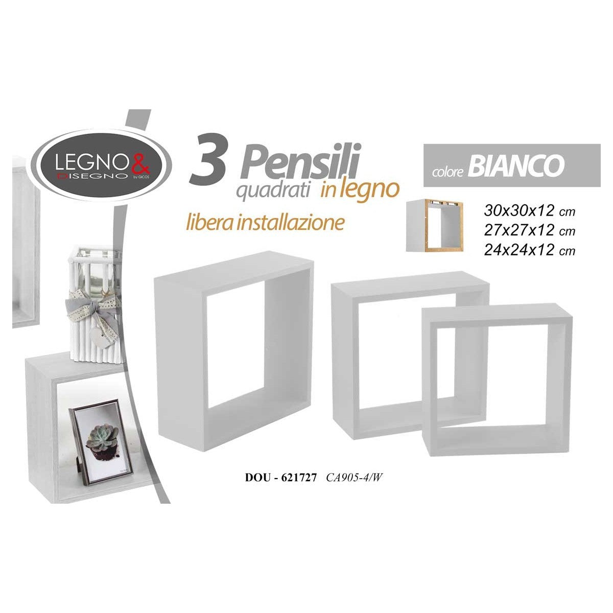 Set 3 moduli bianchi 30/27/24 cm