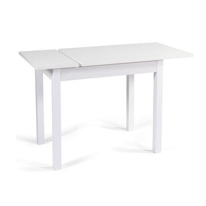 Extendable white extendable dining table ennobled wood 60x90 cm/120