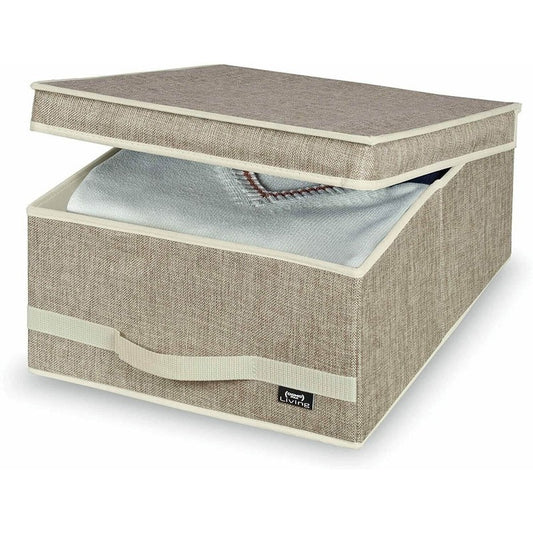 Scatola armadio in poliestere beige 35×45×18 cm