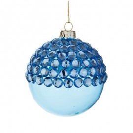 Bola de Navidad de cristal azul JOYA Bola de Navidad de 10 cm