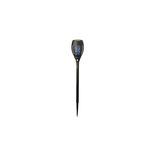 Torcia solare LED da giardino nera effetto fiamma Ø10 × H49 cm