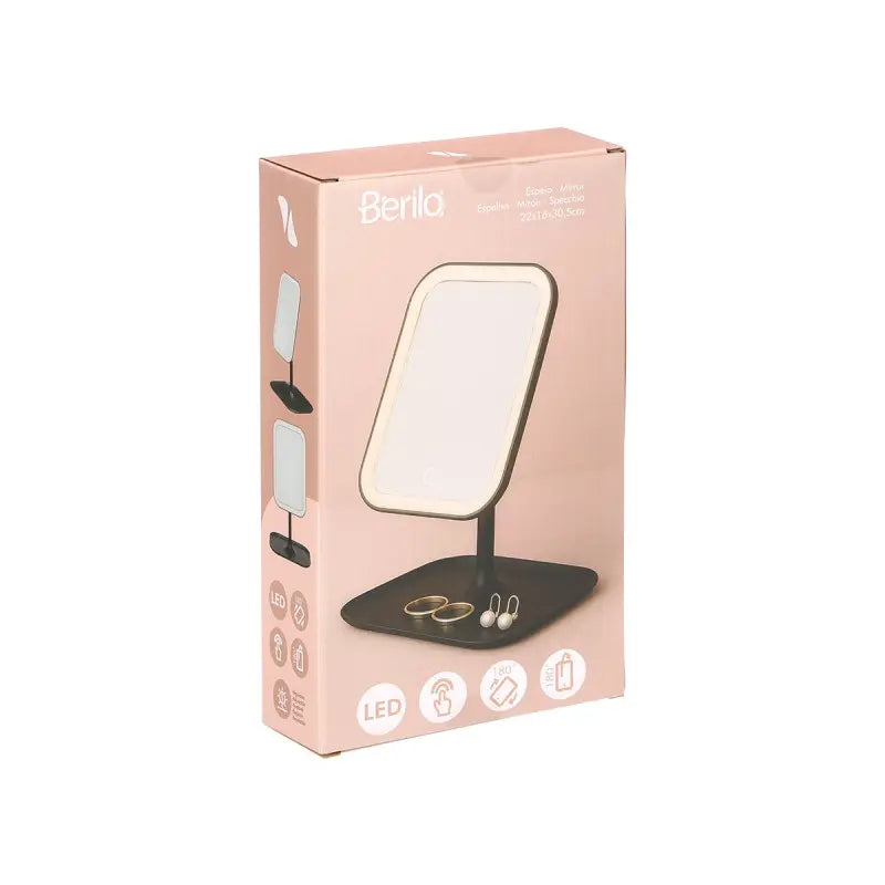 Black LED mirror 29x16.5x6h cm