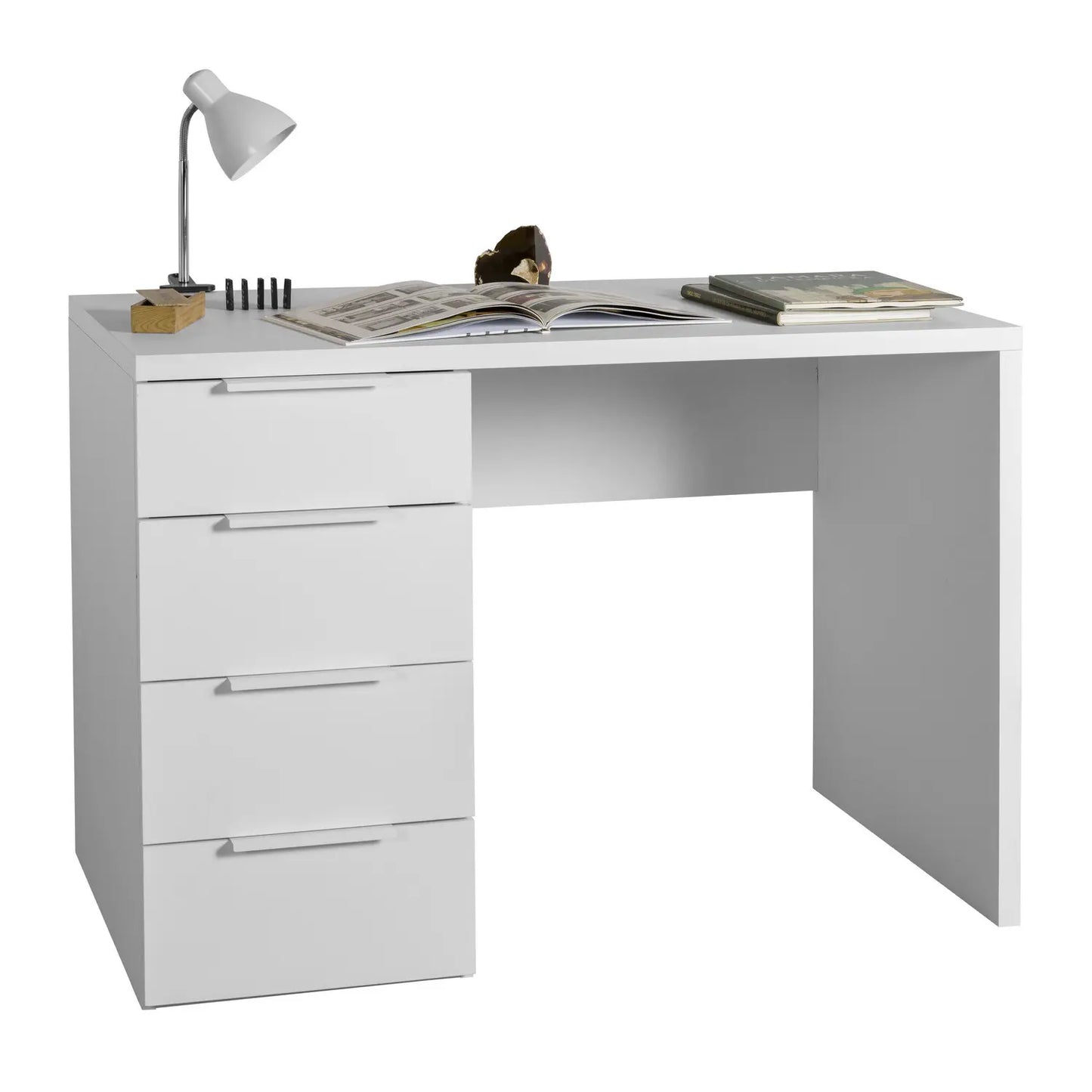 Mon weißer Schreibtisch 3+1 Schublade FSC cm 110x59,6x75,4h