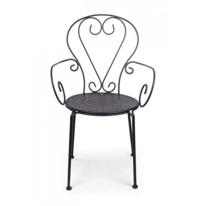 Etienne garden chair in steel 49x49xh89 cm