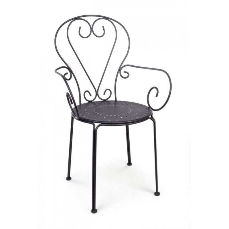 Etienne garden chair in steel 49x49xh89 cm