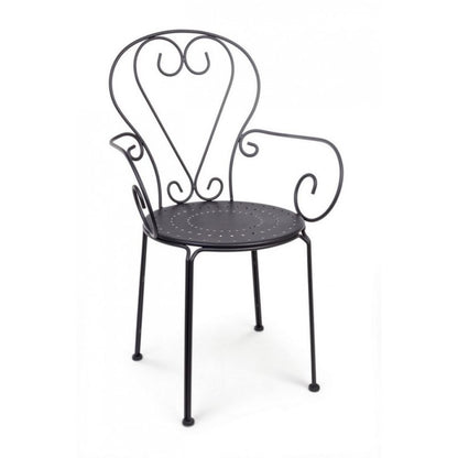 Etienne garden chair in steel 49x49xh89 cm