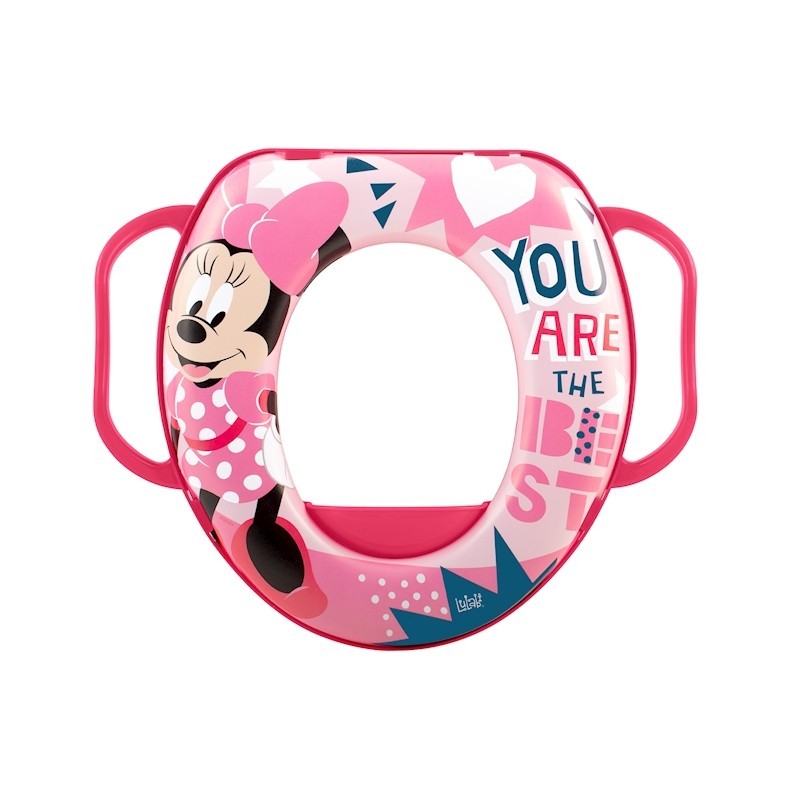 Reductor de asiento de inodoro Disney Minnie Icon con asas acolchadas Sin BPA +24 Meses