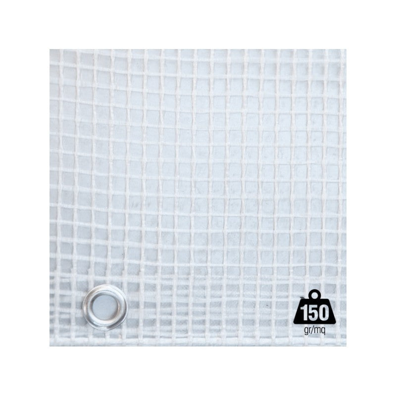 Telo occhiellato retinato bianco 3x3 m
